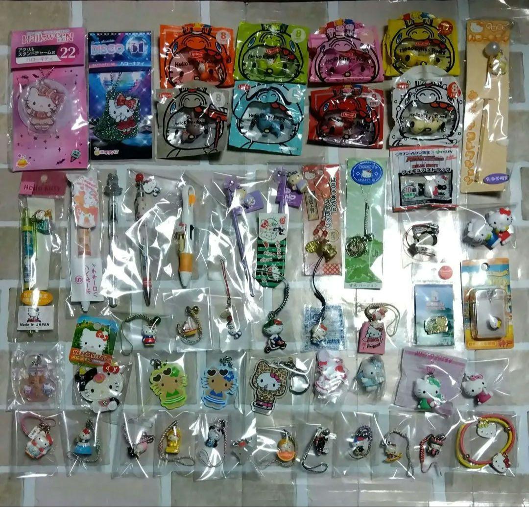 ハローキティ　根付　キーホルダー　ボールペン　等　マスコット　52個 まとめ売り ハローキティ 根付 キーホルダー ボールペン 等 マスコット 52個