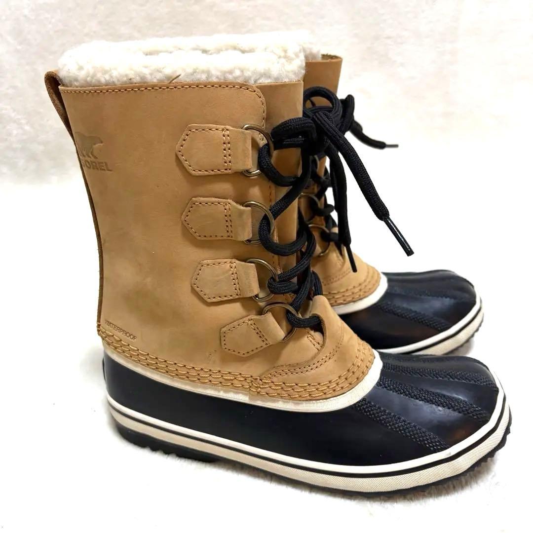 SOREL TIVOLI ソレル ティボリ スノーブーツ 黒 ベージュ 23cm