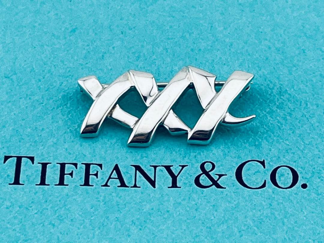 f010 希少 ティファニー トリプル キス xxx ブローチ シルバー 925