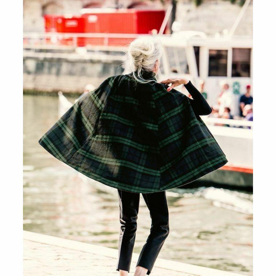 JENNE × BB. チェック柄 ケープ コート ジェンヌ ブリジットバルドー