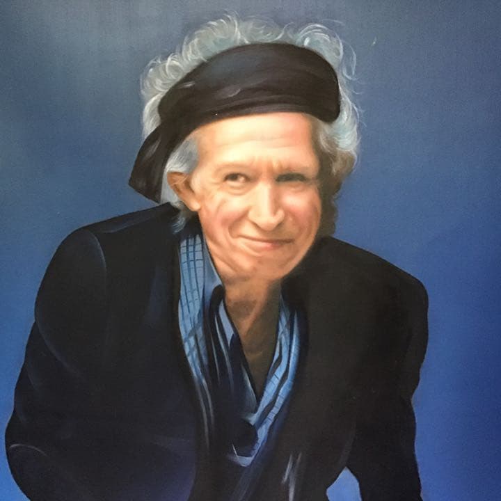 油絵 ロックスターの肖像画 2枚セット。100cm✖️80cmの大迫力