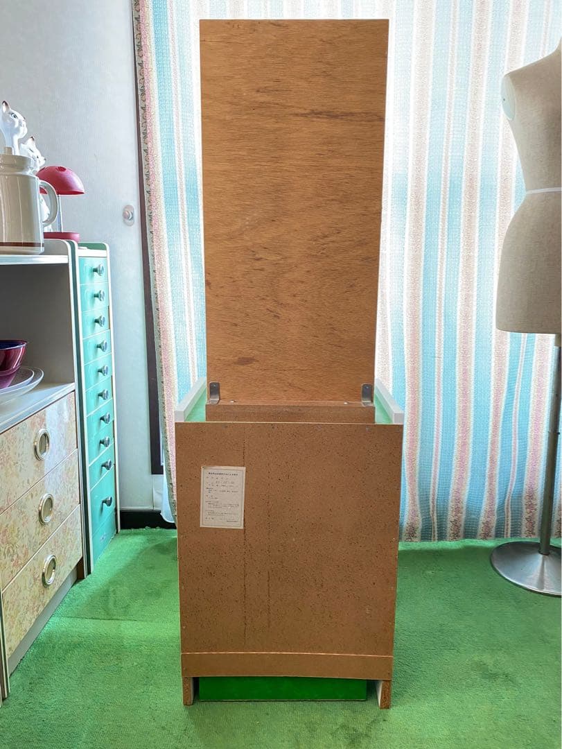 ドレッサー 鏡台 昭和レトロ 当時物 レトロポップ インテリア 緑
