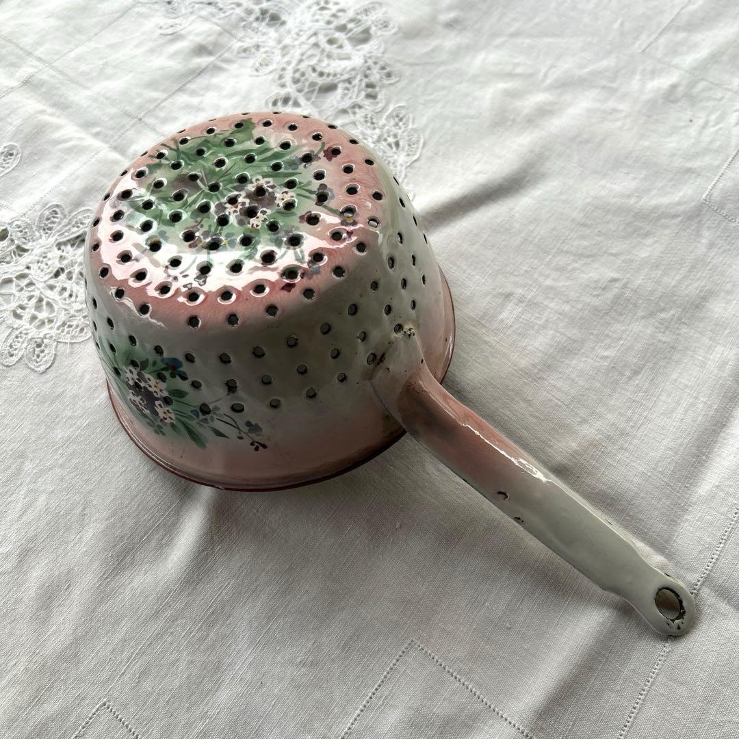 フランスアンティーク japy 忘れな草のホーローウェディングセット