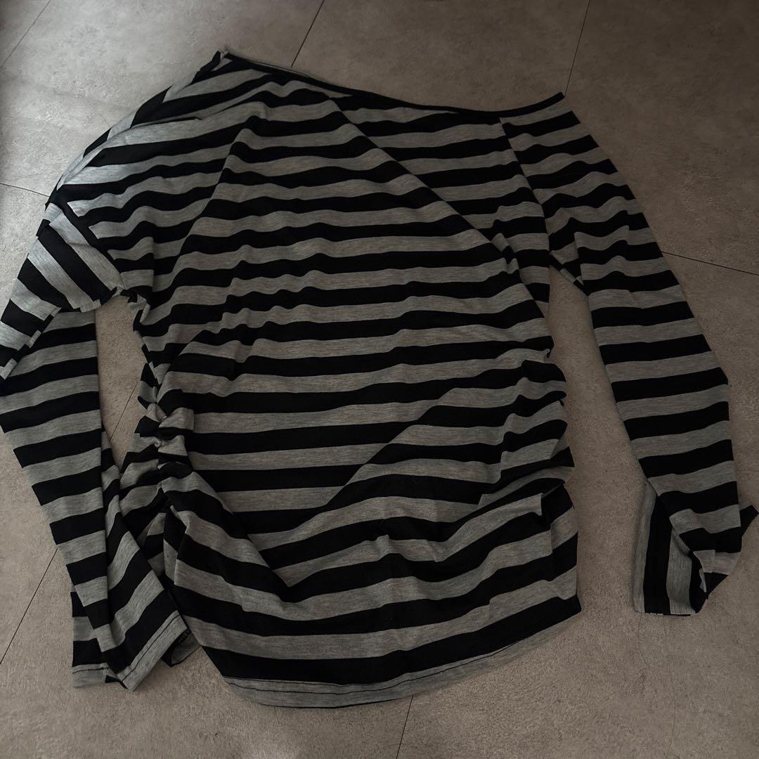 ボーダー 変形 y2k グランジ 平成ギャル パンク ロック 英文字 お兄系