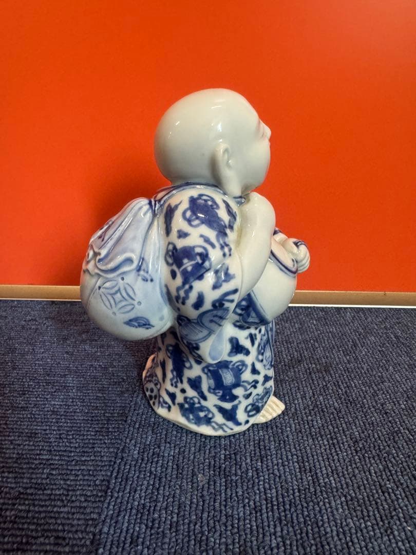 1963 染付青花 布袋様 七福神 置物