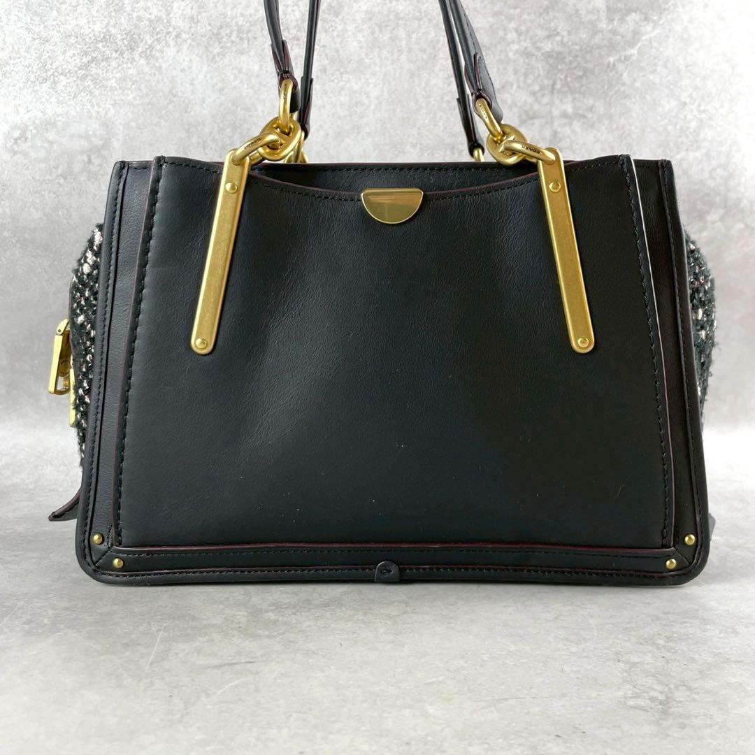 美品✨コーチ ドリーマー ハンドバッグ 2way 斜めかけ ツイード レザー