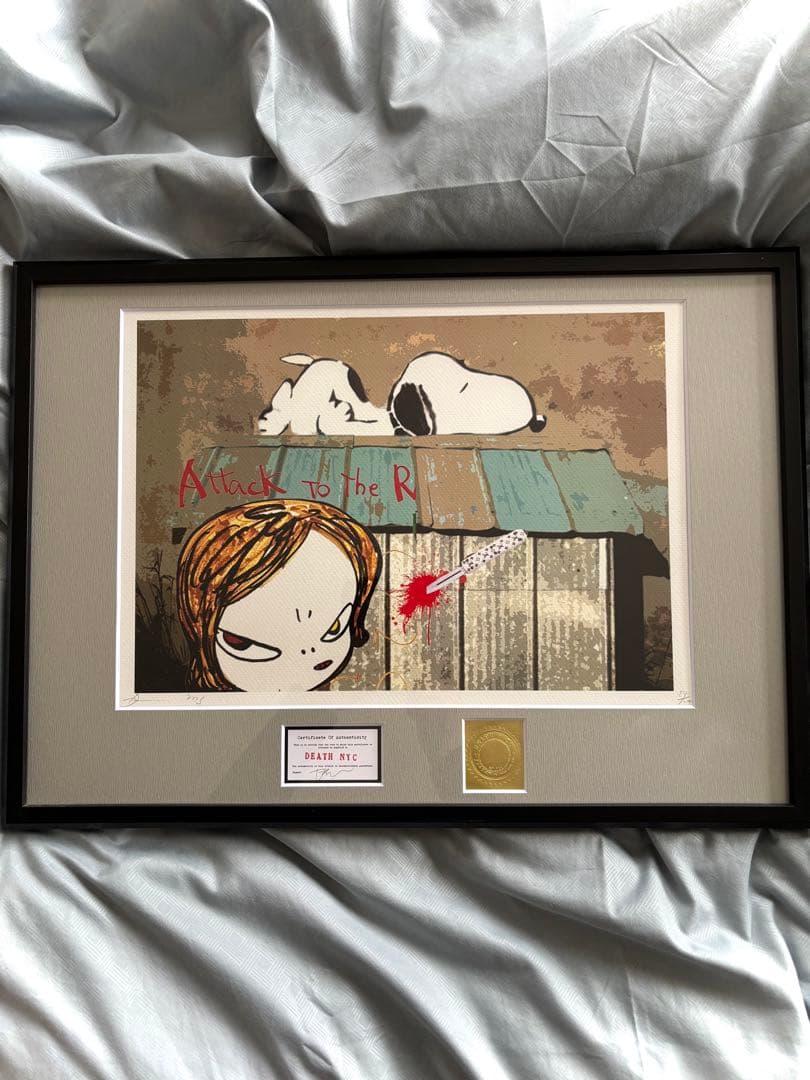 マット額装付/DEATHNYC/限定アートポスター/奈良美智/スヌーピー