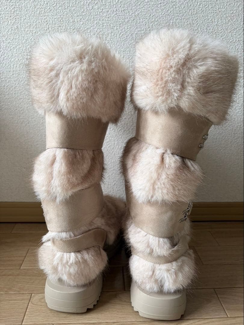 YELLO MOJU LONG BOOTS ベージュ Lサイズ - 靴オンライン ショッピング