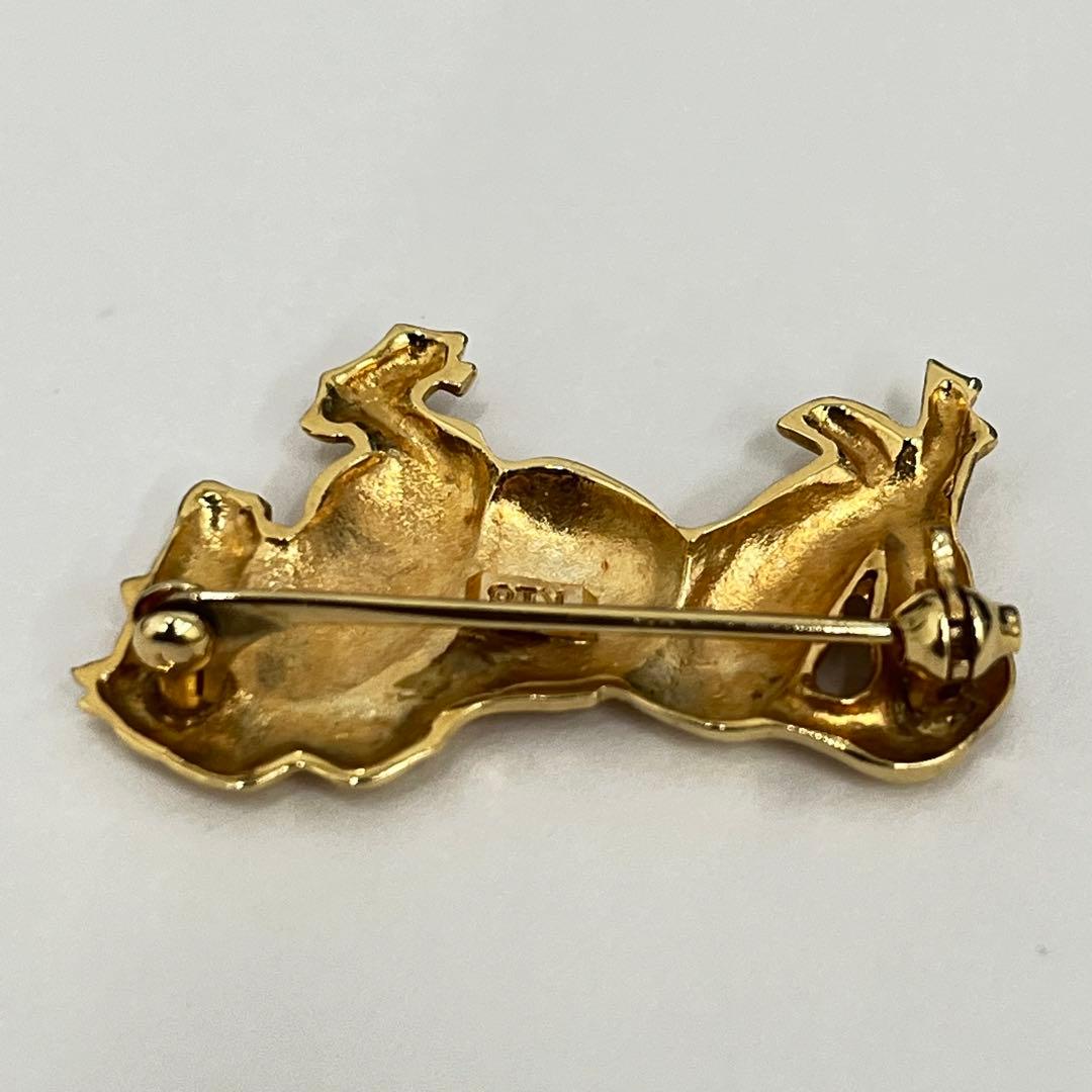18金 K18 ゴールド 馬 ブローチ ホース 5.4g