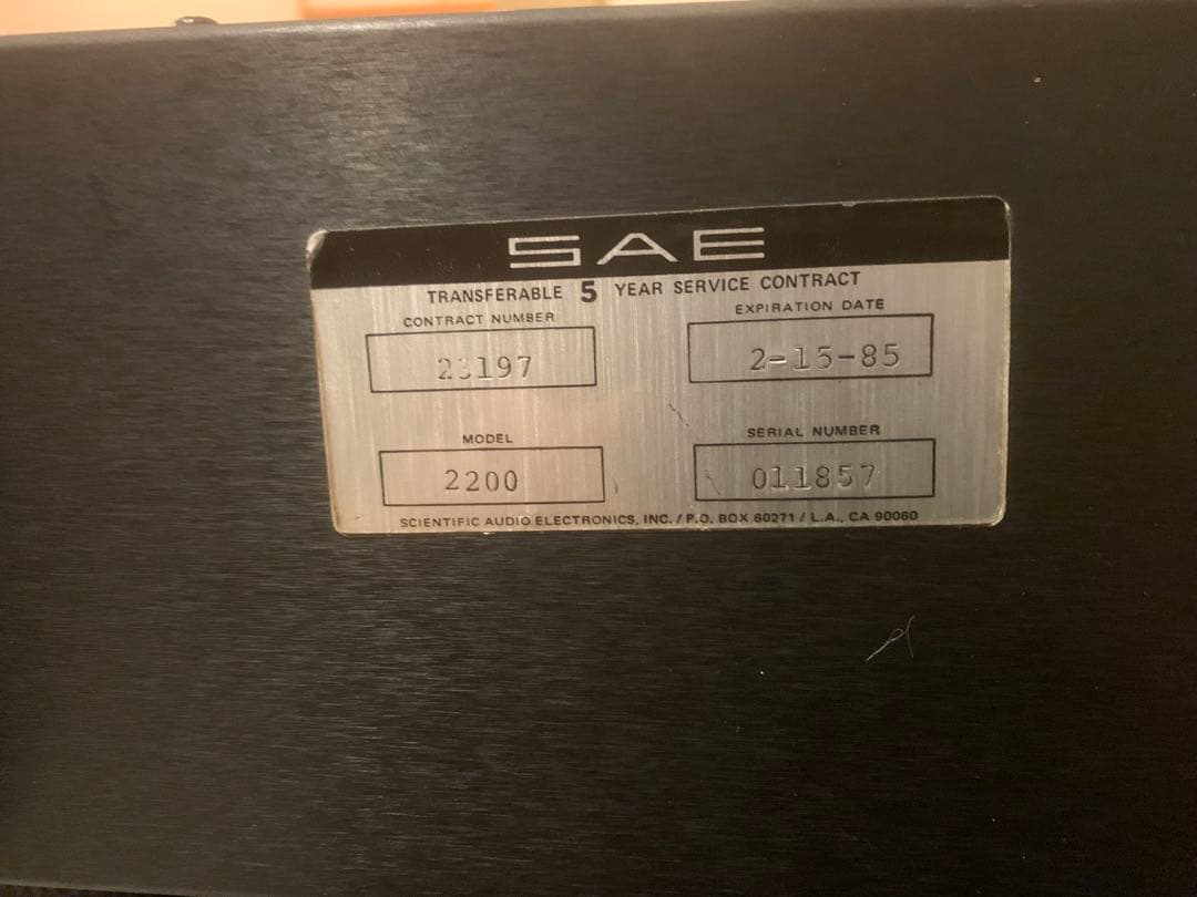 sae 2200 パワーアンプ ジャンク通電確認のみ jbl tannoy - メルカリ