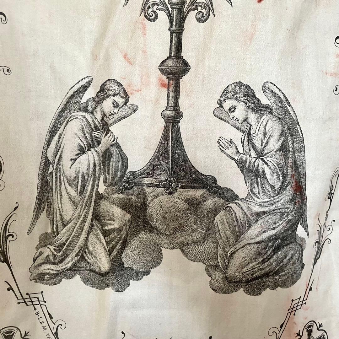 希少】教会用バナー 天使 エンジェル 旗 19世紀 フランスアンティーク