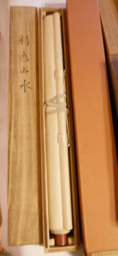 掛け軸 花峰 彩色山水 絹本 希少 軸装 茶道具 掛軸 美品 です。 - メルカリ