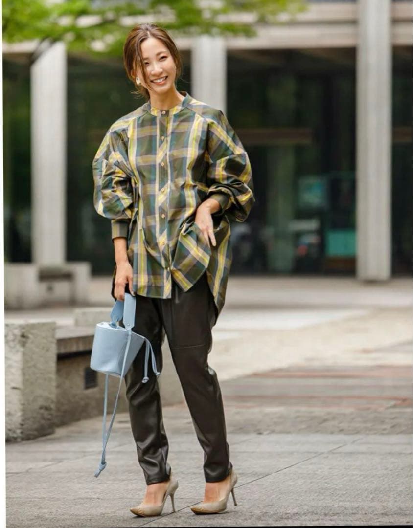 MACHATTマチャットスタンドカラーオーバーチェックシャツの通販はau