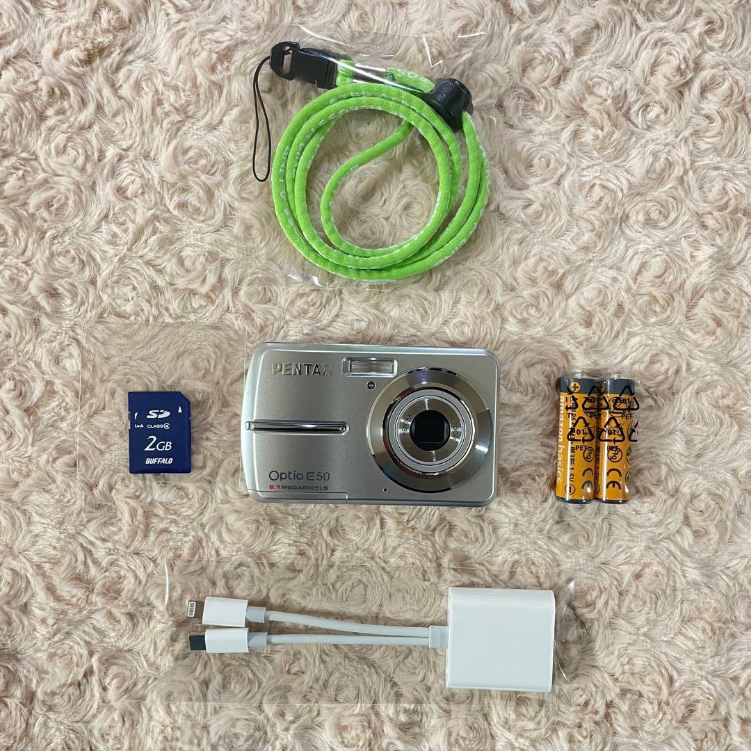 美品✨PENTAX Optio E50✨動作確認済 スマホ転送OK 単三電池♪ - メルカリ