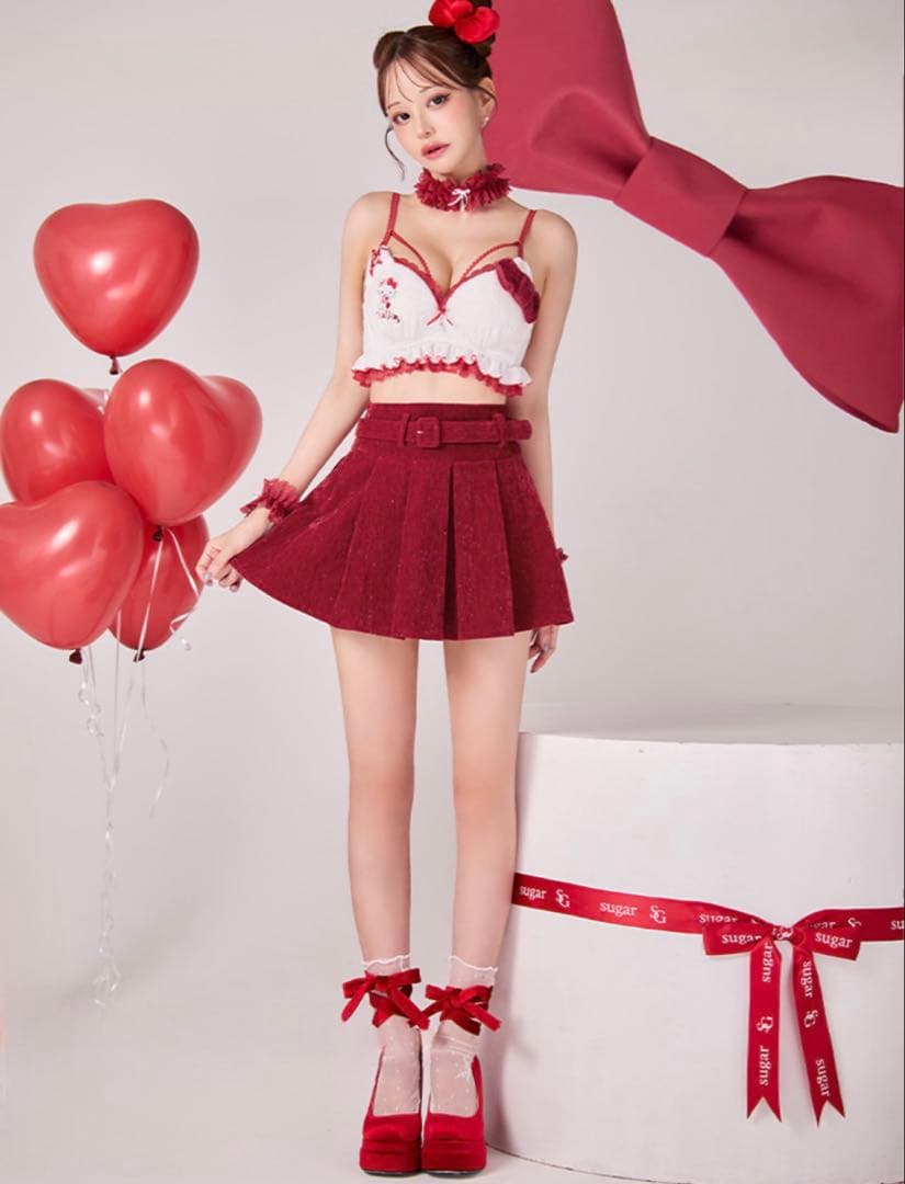 美品】JEWELS サンリオ ハローキティ セットアップ M レッド 1回着用