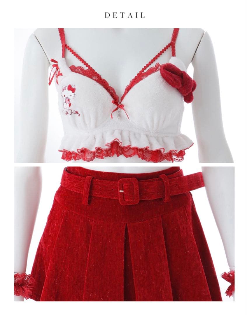 美品】JEWELS サンリオ ハローキティ セットアップ M レッド 1回着用