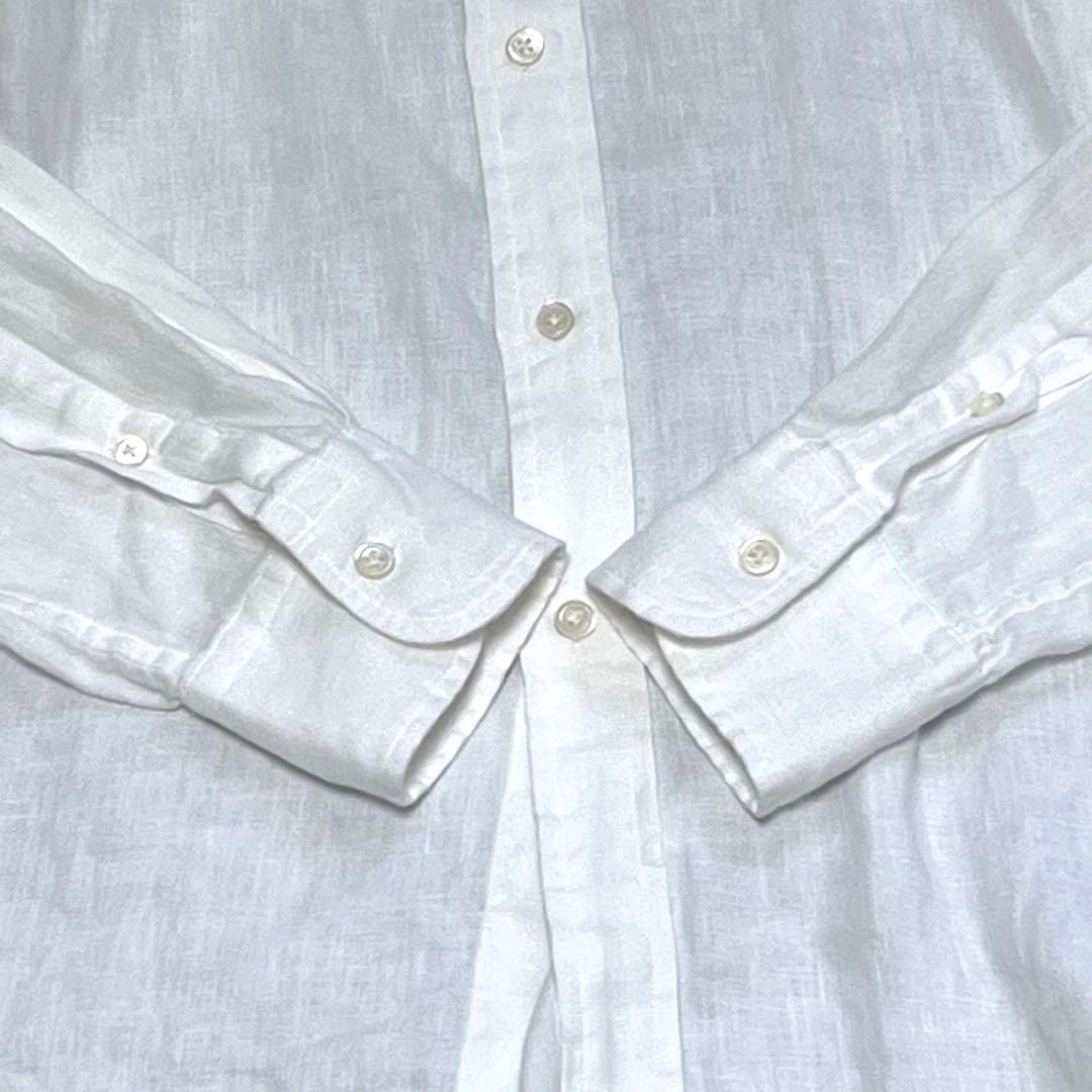 美品 現行 ポロラルフローレン 人気 リネンシャツ 白シャツ XS