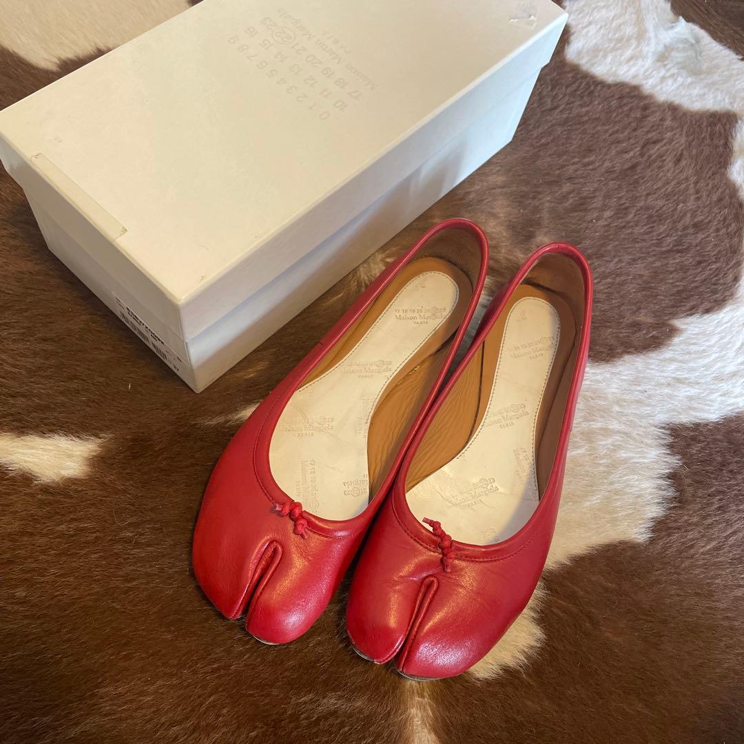 メゾンマルジェラ 足袋 タビ Tabi バレエ 赤 レッド 37 - メルカリ