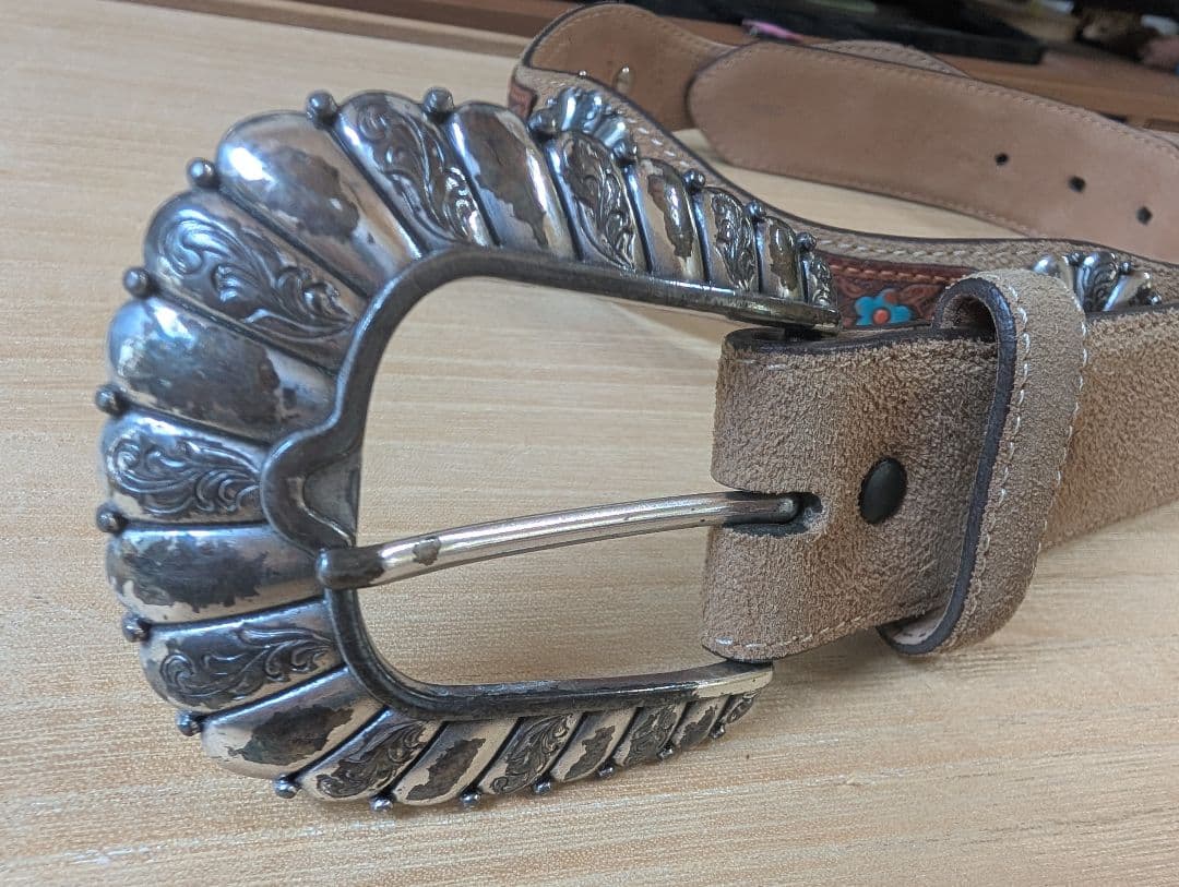 トニーラマ Tony Lamaレザー ベルト C51065 34in ターコイズ