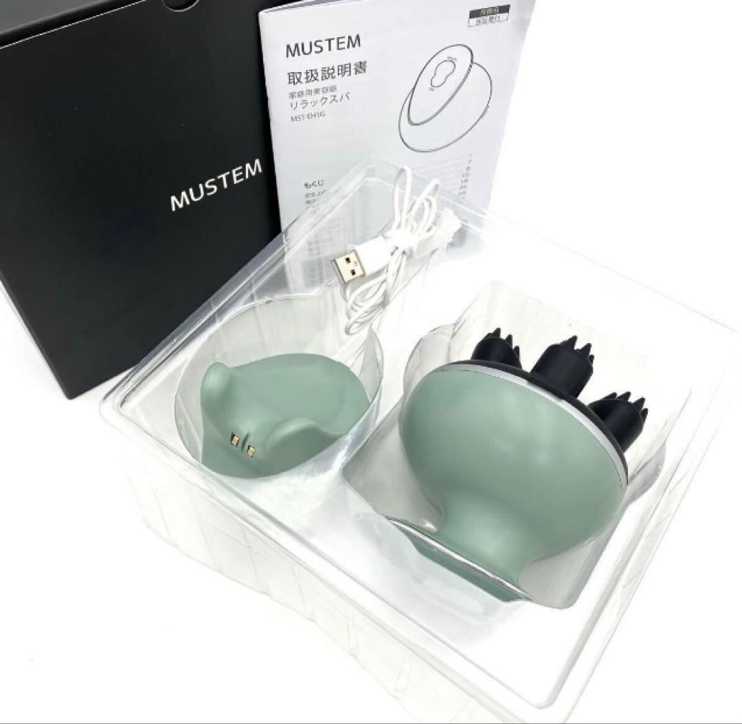 MUSTEM 家庭用美容器ヘッドスパ EMS 揉み出しアタッチメント付き