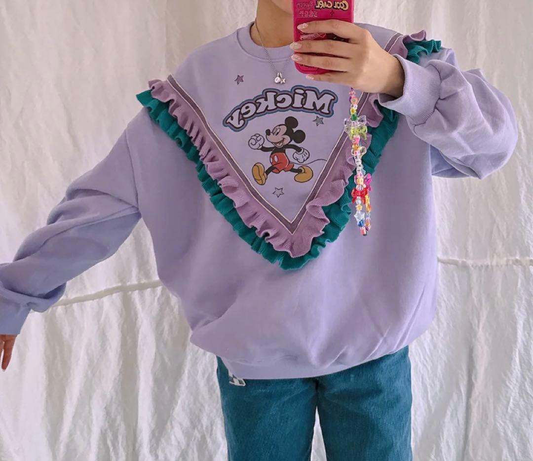 ミッキー フリルスウェット 紫 - メルカリ