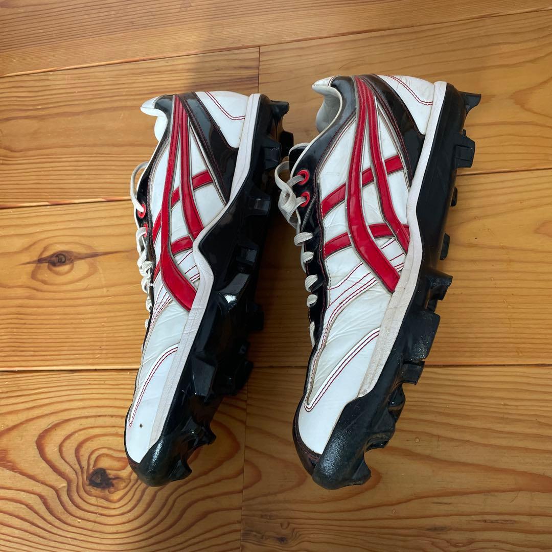 asics スパイク 白黒赤　28.5cm オーダー