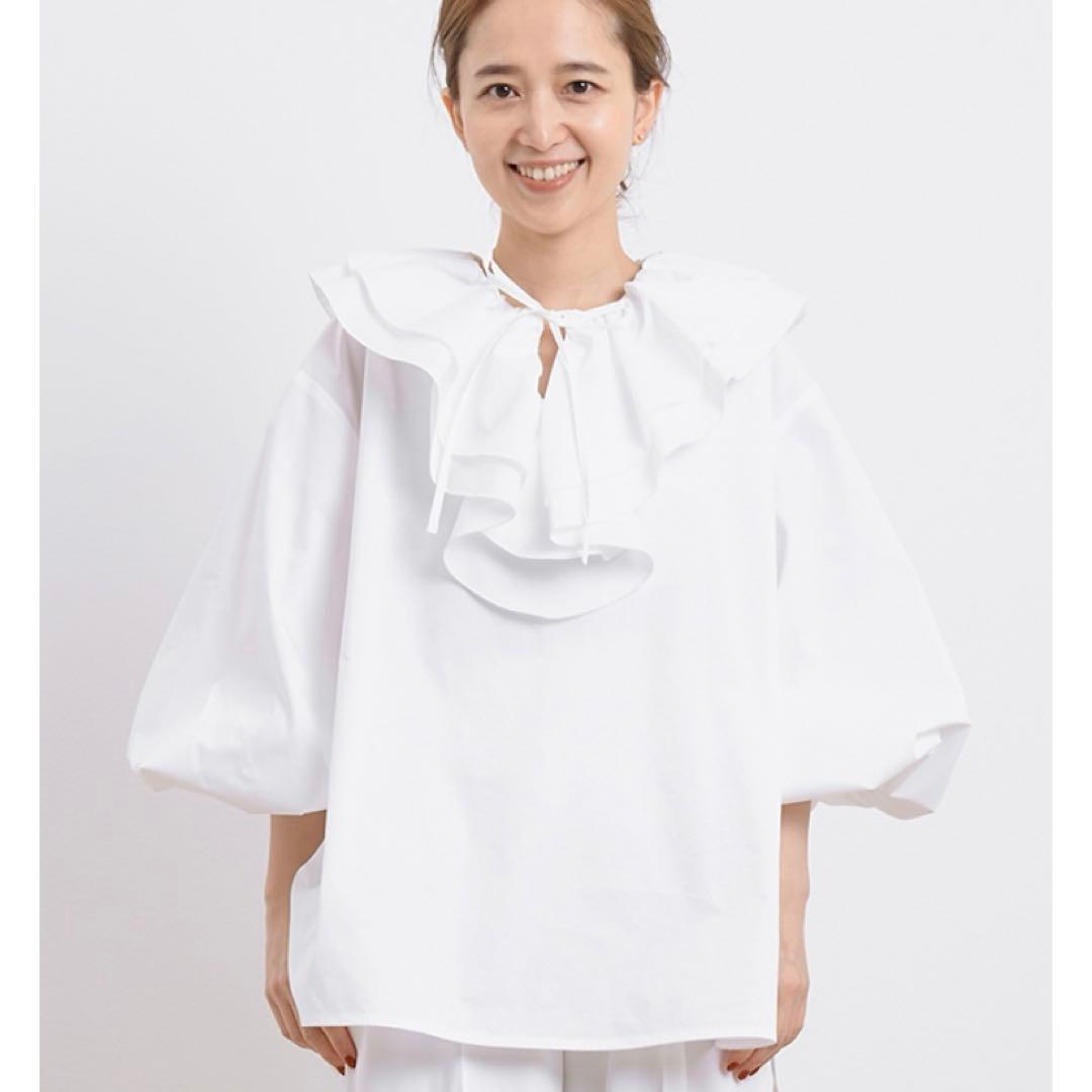 yori ダブルフリルカラーブラウス 38 - メルカリ yori ダブルカラー