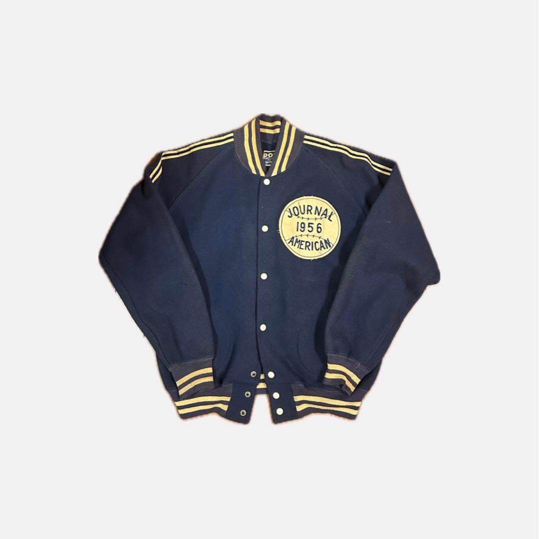 50s スタジャン ビンテージ ネイビー - メルカリ