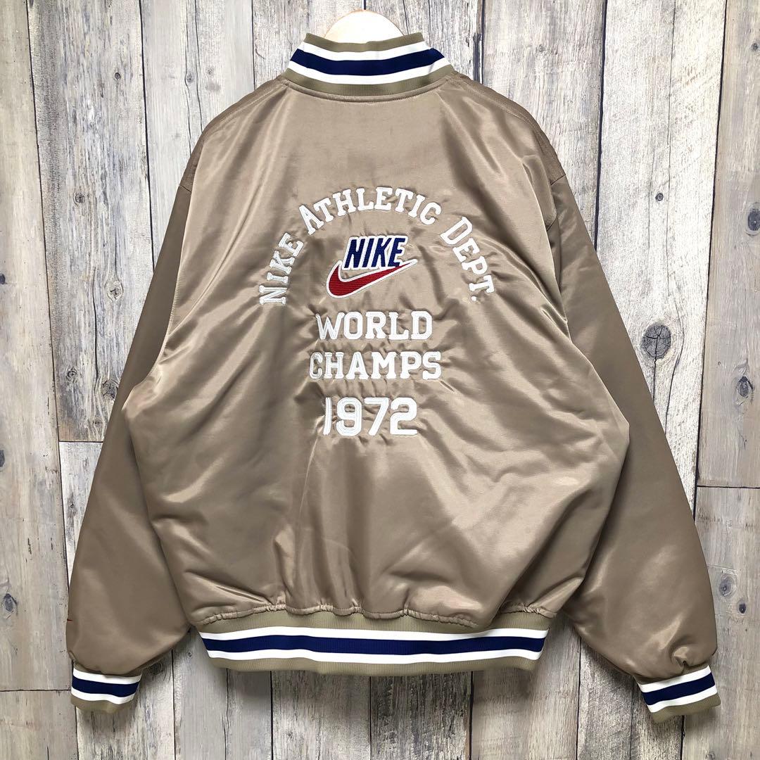 NIKE Dugout Satin Jacket スタジャン カーキ XLサイズ - メルカリ
