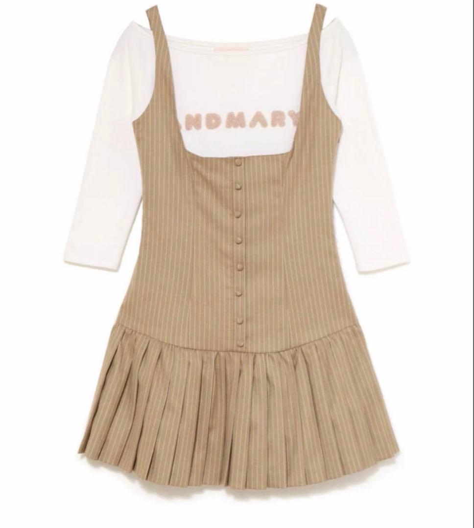 andmary Jade set mini dress タグ付き ベージュドレス ANDMARY】Jade set mini dress