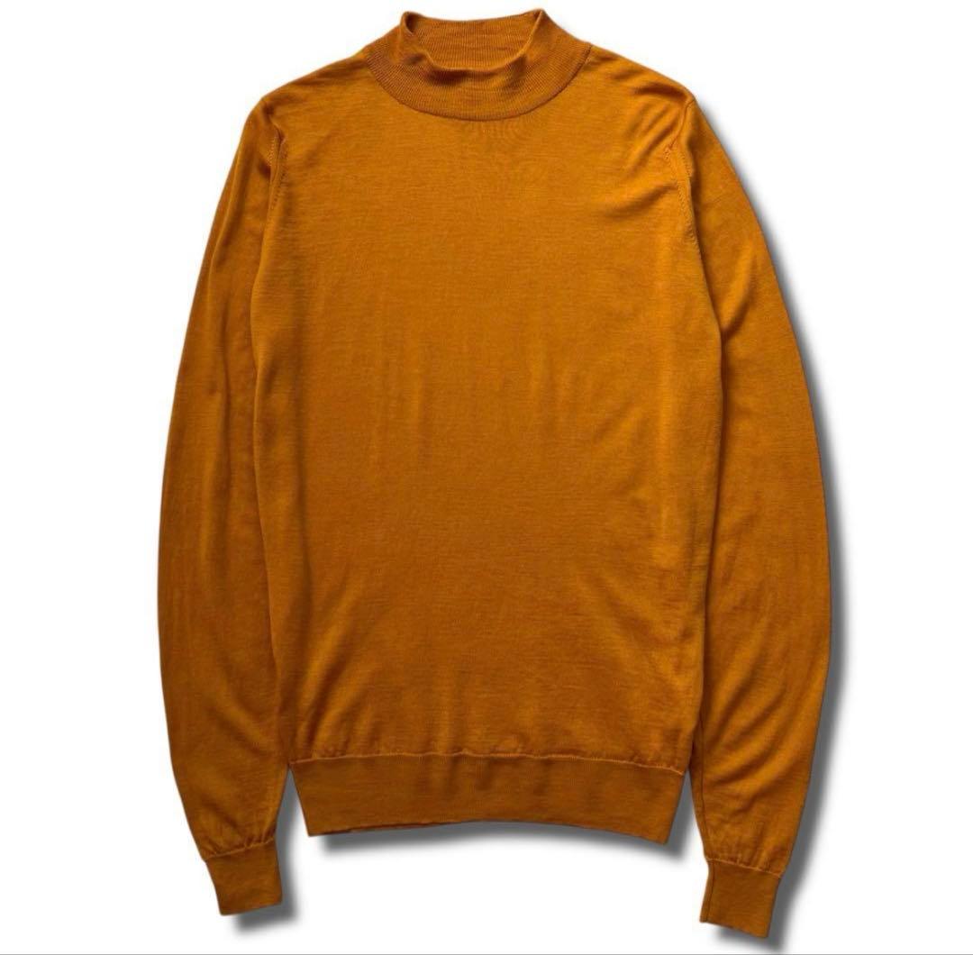 美品 JOHN SMEDLEY 30G モックネック ニット ウール セーター 別注】JOHN SMEDLEY / ウールコットン 30ゲージ モックネックニット