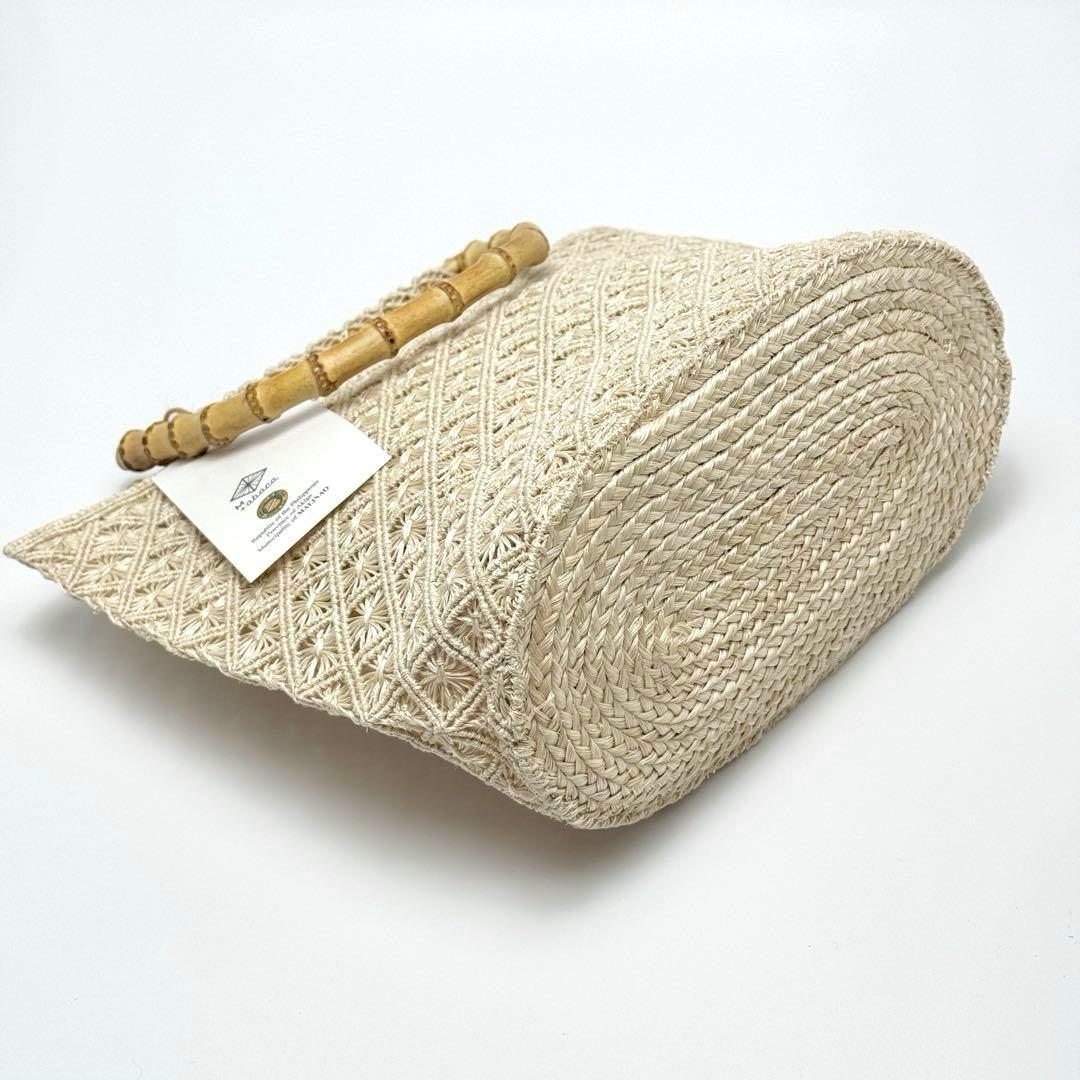 アバカ バンブーバッグ M+abaca 花繋ぎ 夏単衣 6522｜アバカ バンブー