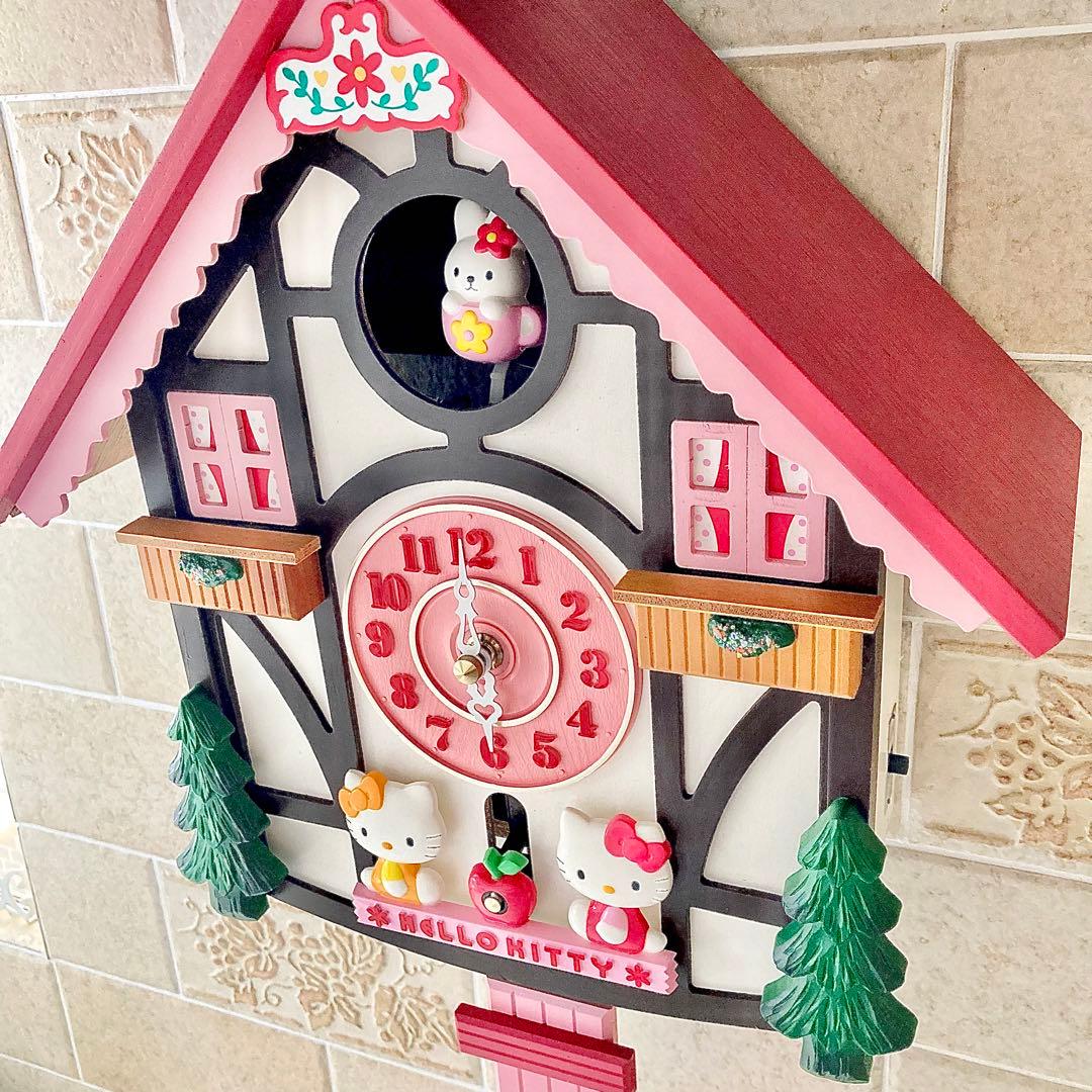☆希少！振り子時計 鳩時計 レトロハローキティ オルゴール 動作確認