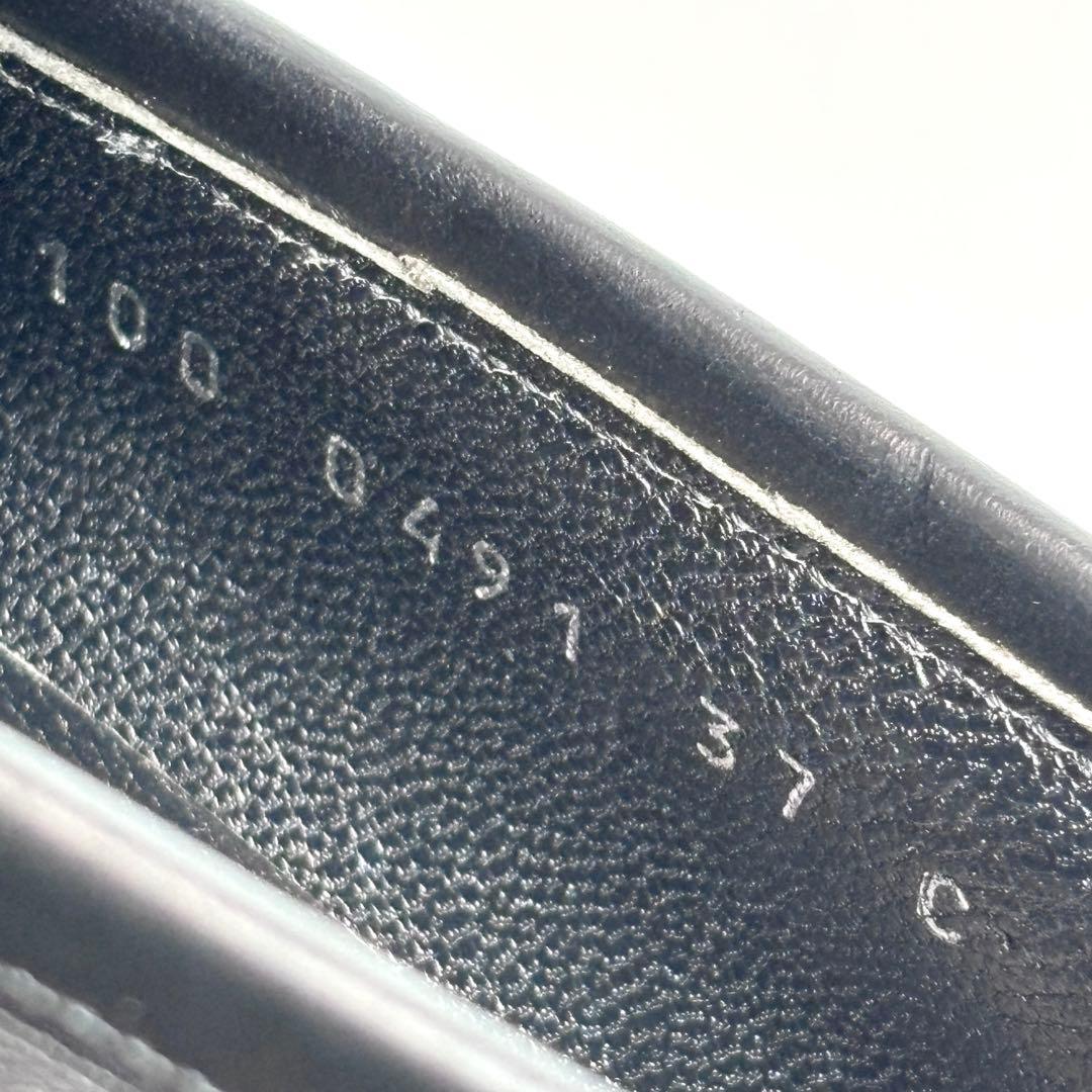 美品 GUCCI グッチ レザー ローファー メタルプレート 革靴 23.5cm