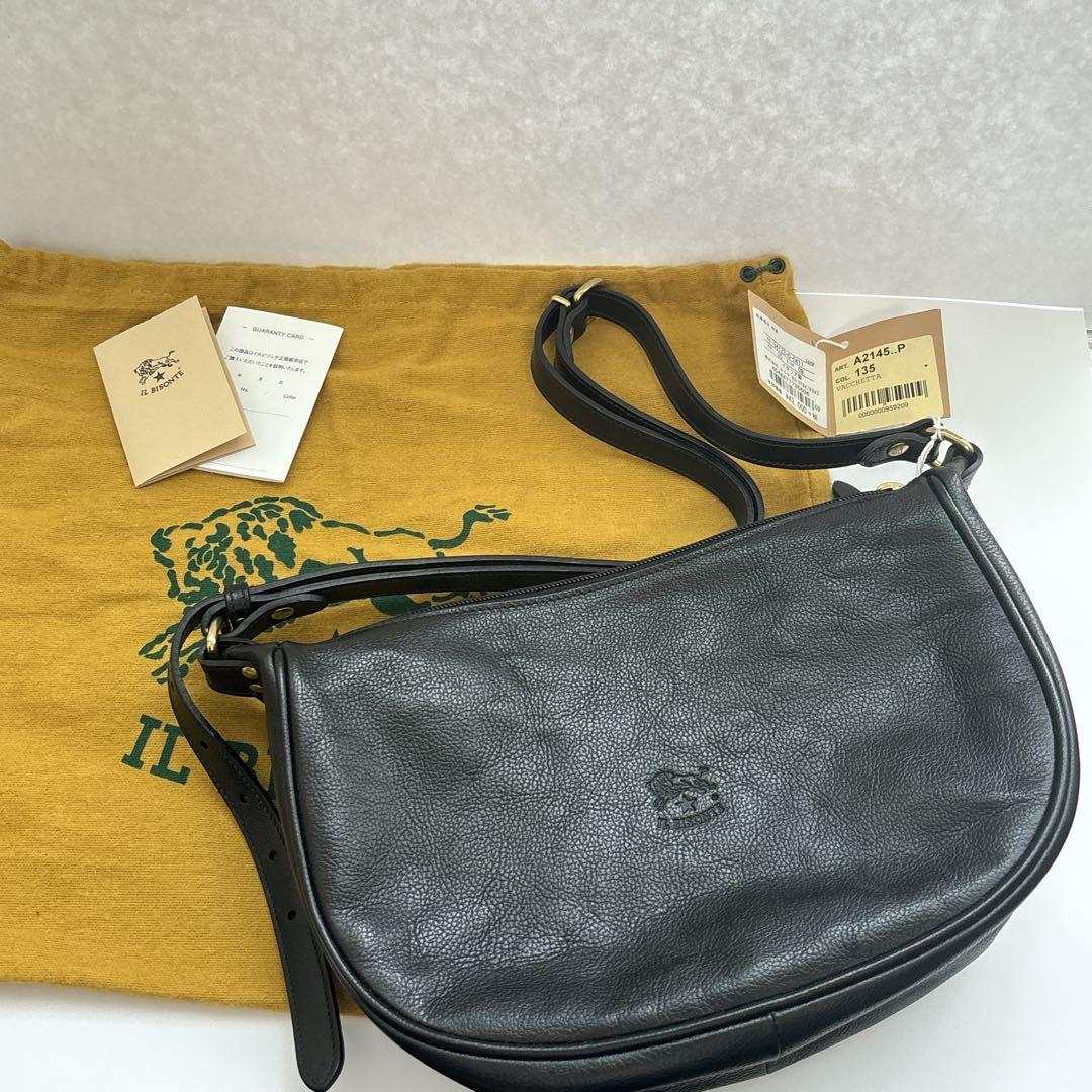 新品未使用タグ付き イルビゾンテ ハーフムーン ショルダーバッグ 黒