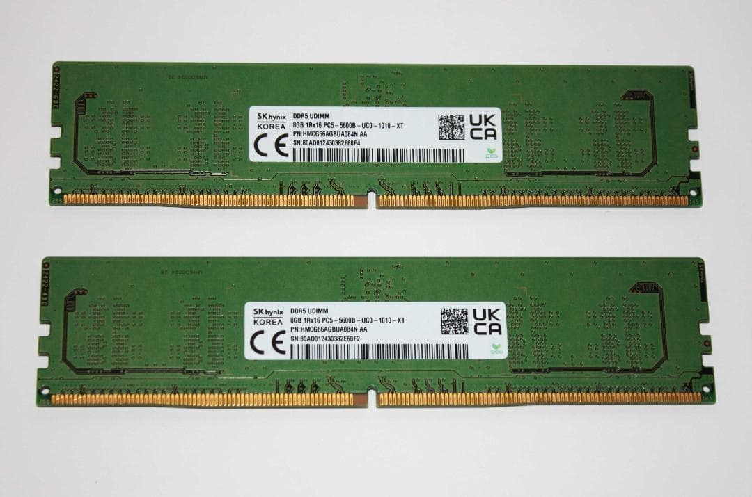 SK hynix DDR5 8GB メモリ PC5-5600B2枚(計16GB) - メルカリ