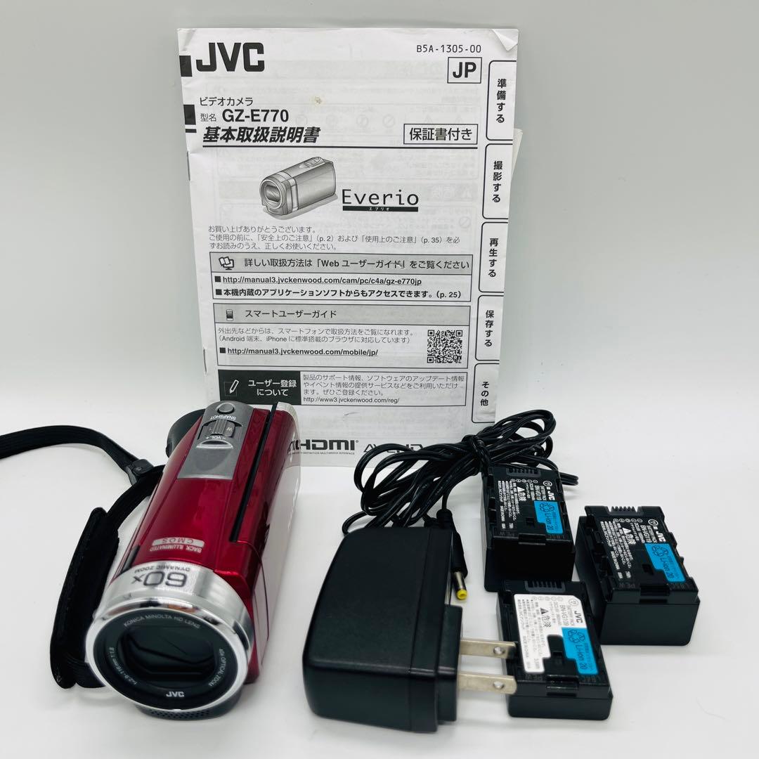 ★極美品★　GZ-E770-R JVC エブリオ ビデオカメラ レッド 中古】JVC ケンウッド GZ-E770-R レッド ビデオカメラ : 中古カメラの