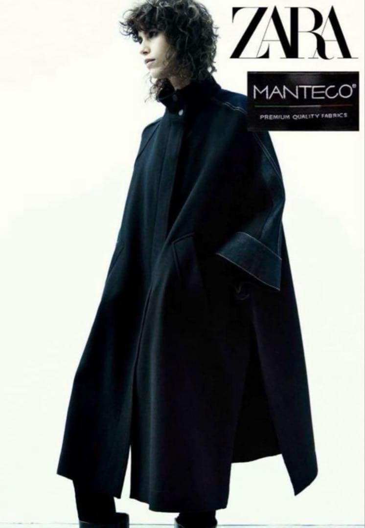 希少】ZARA ポンチョコート MANTECO デニム M ブラック - メルカリ