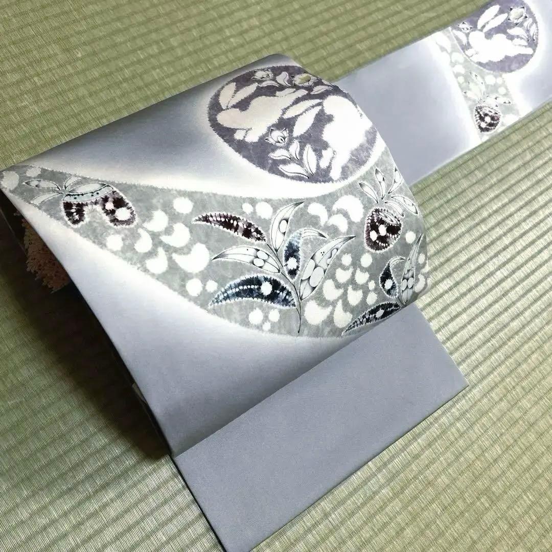 専用ページ 正絹【塩瀬】名古屋帯《花 うさぎ》 - メルカリ