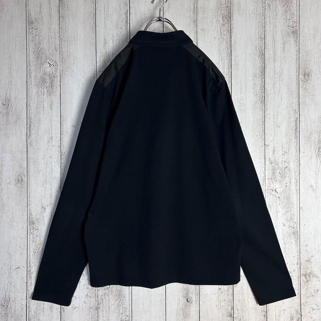 5996【人気ブラック】プラダ‪☆ラバーロゴ入り長袖ポロシャツ ナイロン‬