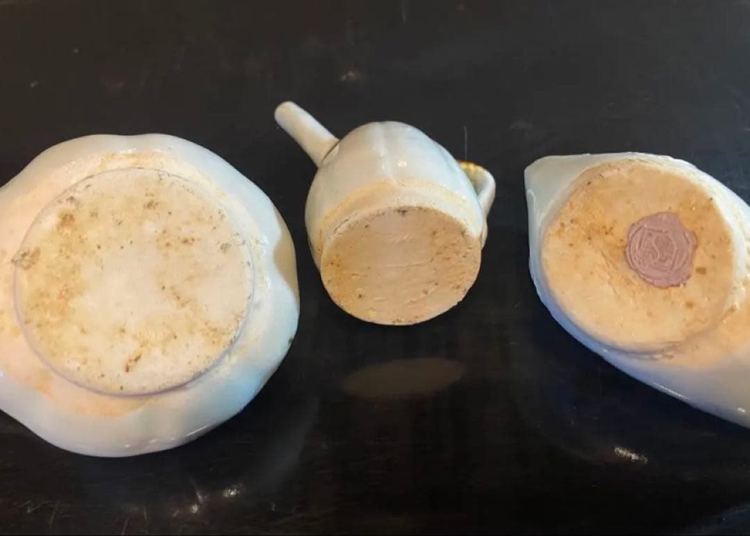 李朝 水滴 3点セット 鑑賞台付 1点 中国文物局蝋印付 ヴィンテージ