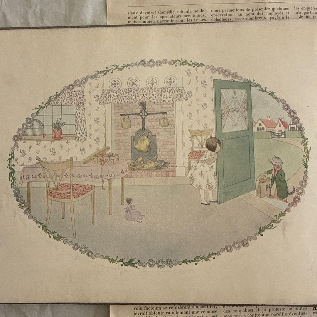 1911年アンティーク美しい絵本フランス語 洋書ジャンクジャーナル古書