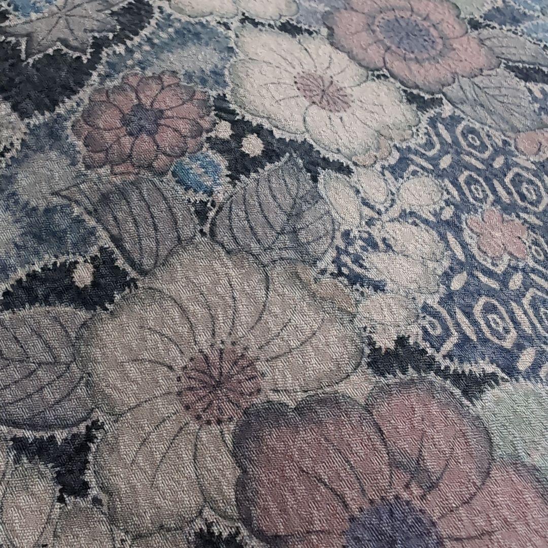 三花】美品 洗える着物 辻ヶ花 グレー 鼠 袷 リサイクル リユース