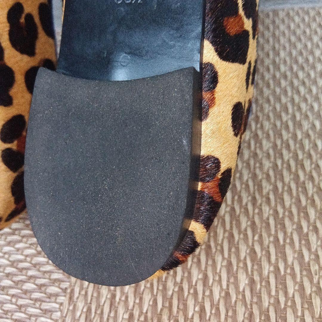 美品】Chatelles シャテル フラットパンプス レオパードハラコ36.5