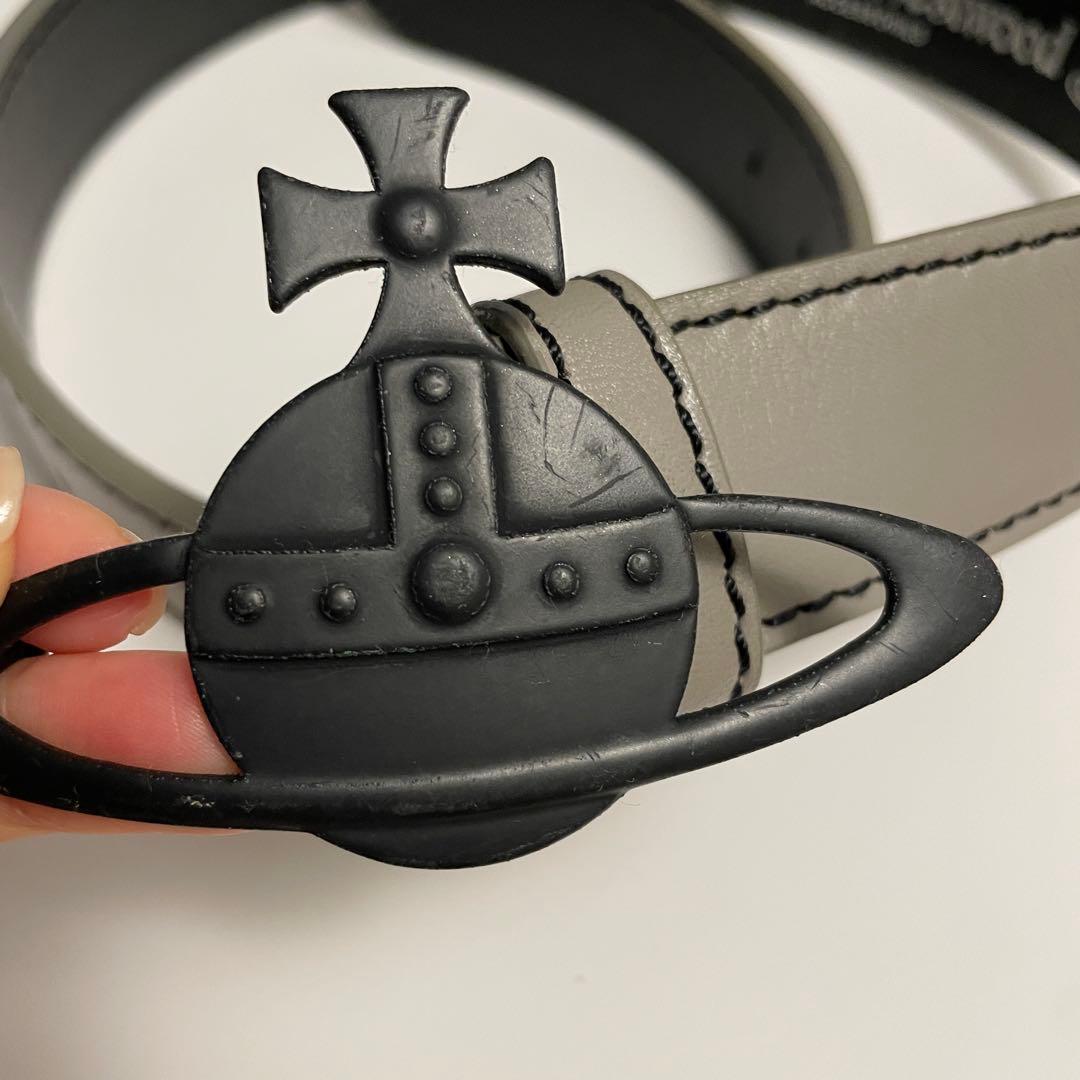 SALE】Vivienne Westwood オーブ バックルベルト グレー - メルカリ