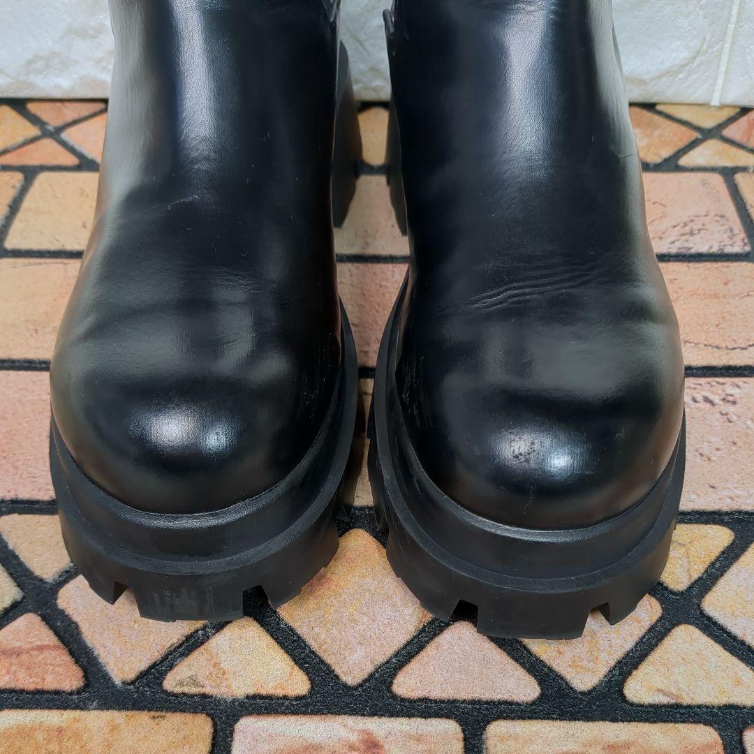 極美品 ZARAザラ サイドゴアブーツ チャンキーブーツ39/25cm 厚底