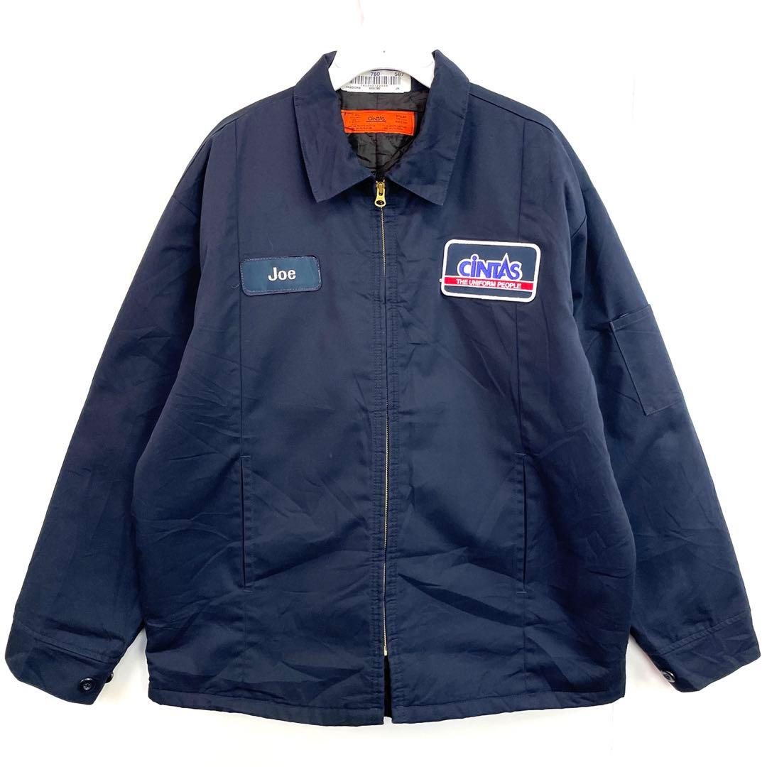 シンタスCINTASワークジャケット紺ネイビー裏地キルティング中綿