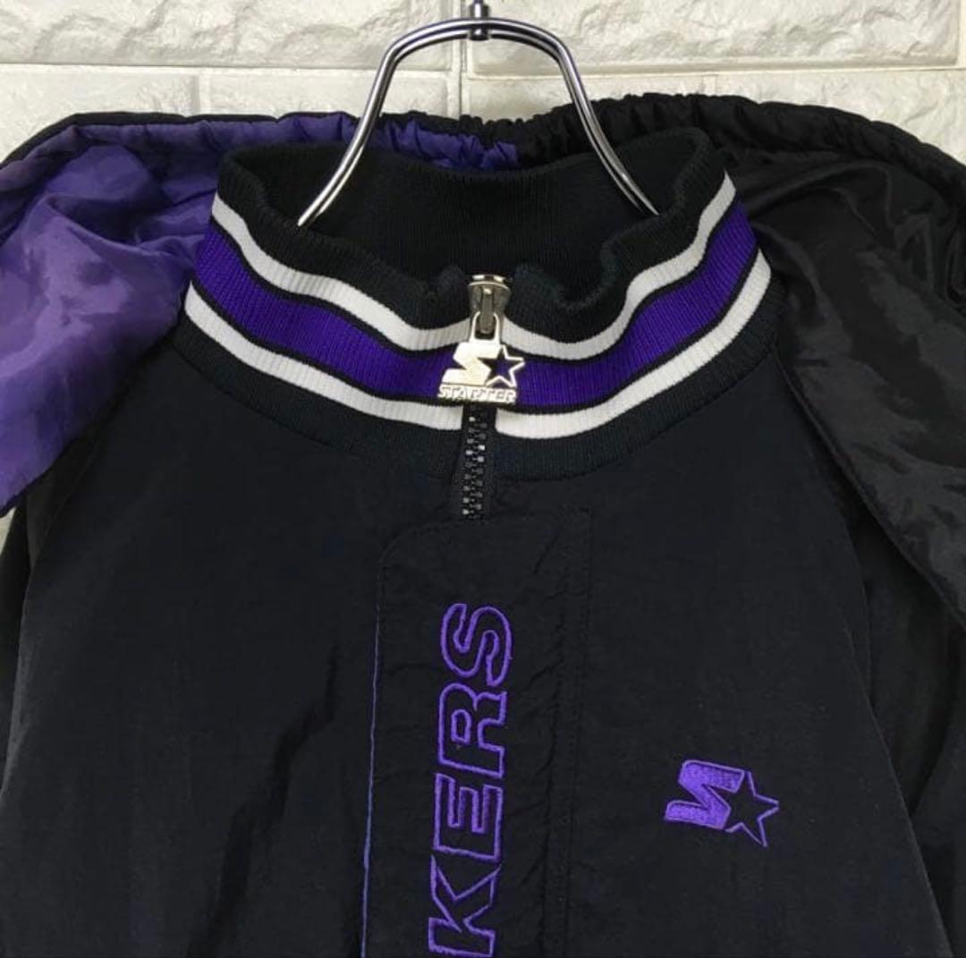NBA】90s レイカーズ 中綿 ハーフジップ ナイロンジャケット