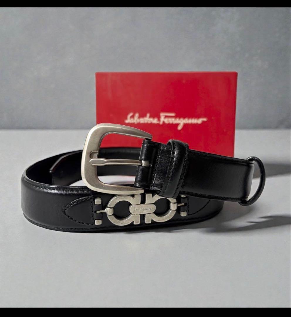 サルヴァトーレフェラガモ　ガンチーニ　レディースベルト　ブラック FERRAGAMO（フェラガモ） 【並行輸入品】 レディース ベルト