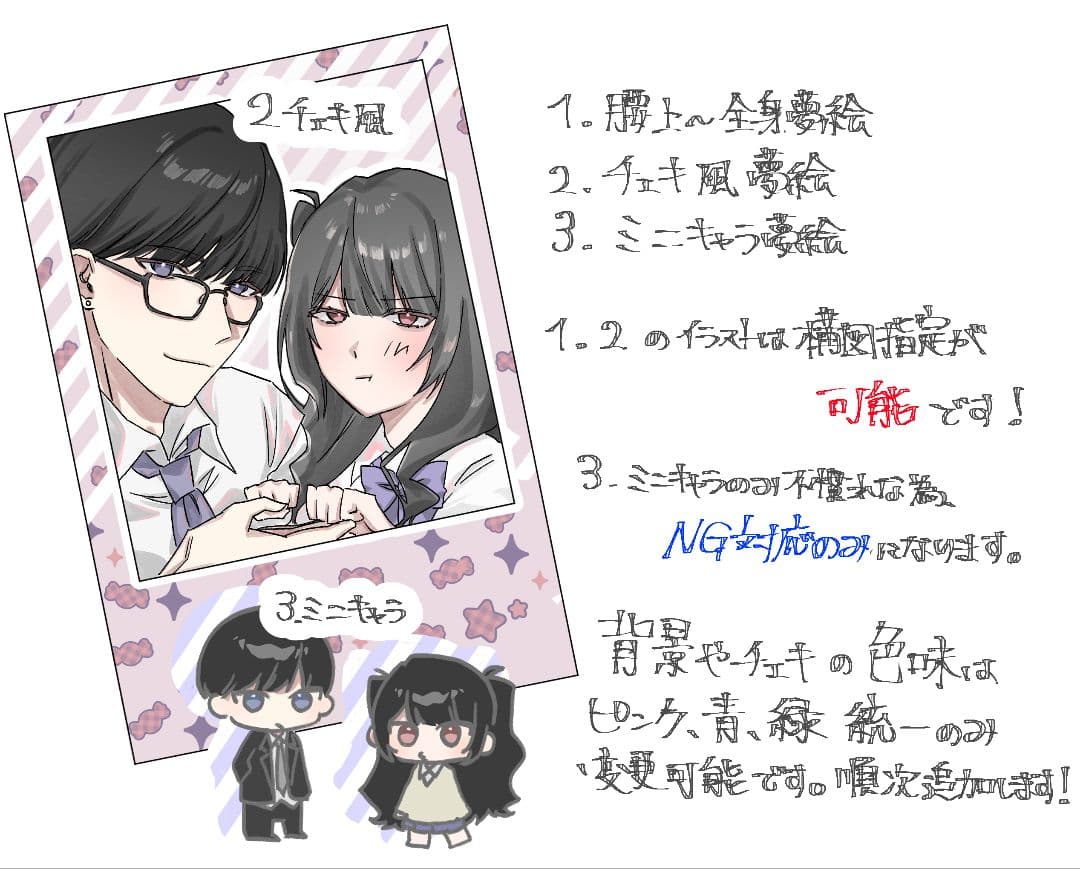 イラストオーダー 夢絵依頼 夢絵オーダー 詰め込み夢絵 ポストカード